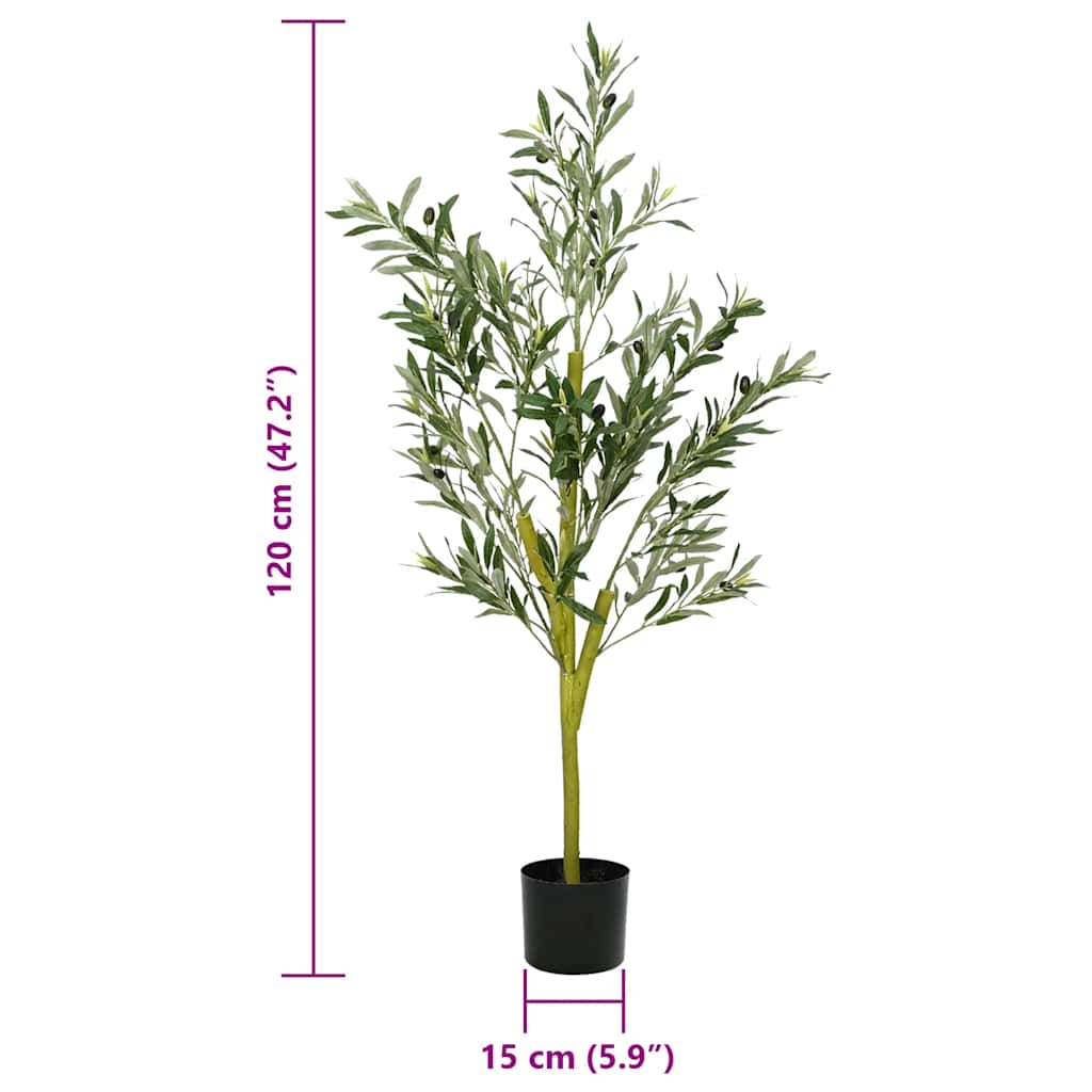 Dirbtinis alyvmedis, žalios spalvos, 120cm, 450 lapų