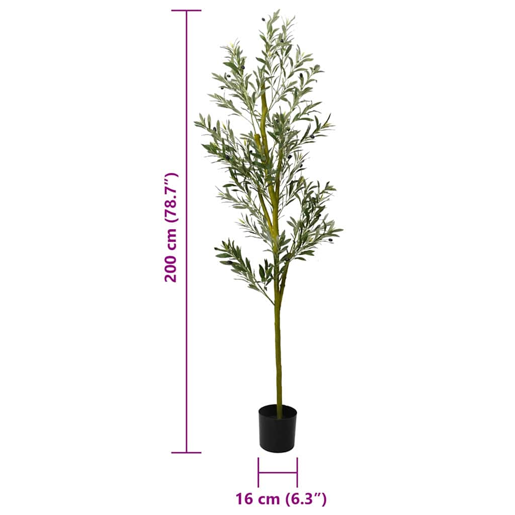 Dirbtinis alyvmedis, žalios spalvos, 200cm, 800 lapų