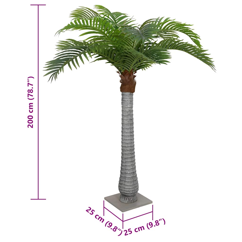 Dirbtinė palmė, žalios spalvos, 200cm, 15 lapų