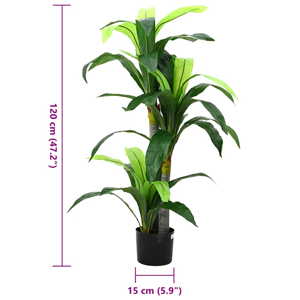 Dirbtinis dracenos medis, žalios spalvos, 120cm, 36 lapai