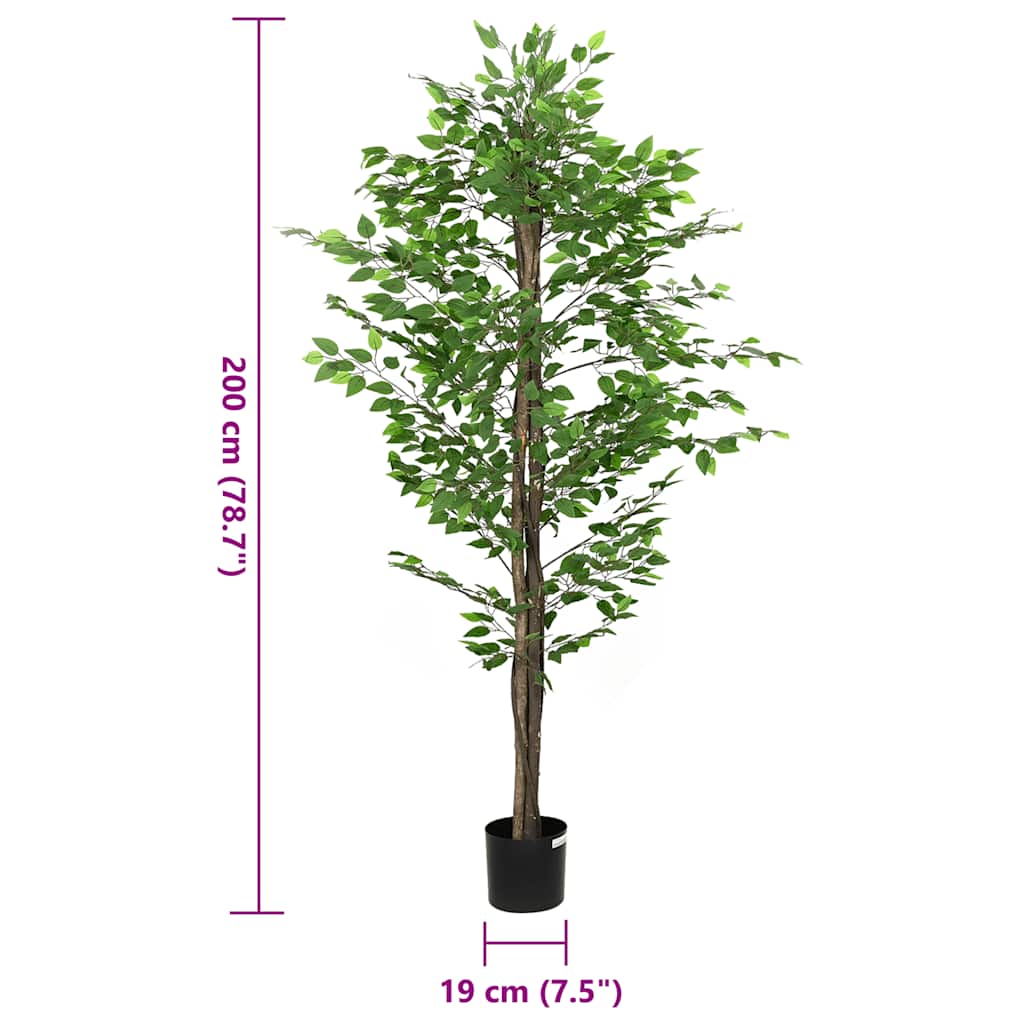 Dirbtinis fikuso augalas, žalios spalvos, 200cm, 1260 lapai