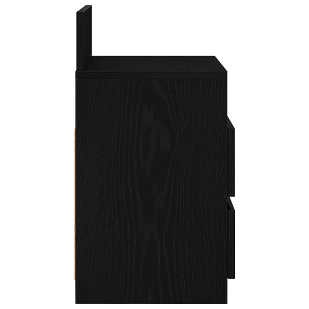 Nightstand with 2 drawers, black, 40x33x60cm
