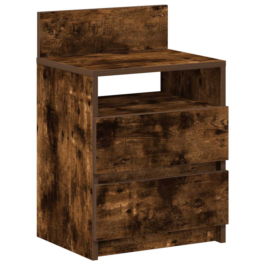 2-Drawer Nightstands, 2 pcs, Smoky, 40x33x60cm