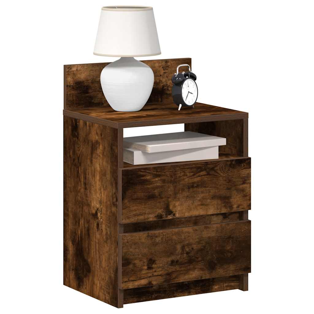 2-Drawer Nightstands, 2 pcs, Smoky, 40x33x60cm