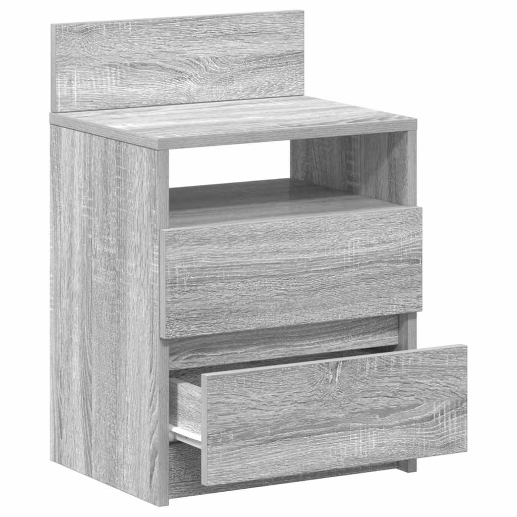 Nightstands with 2 drawers, 2 pcs., gray, 40x33x60cm