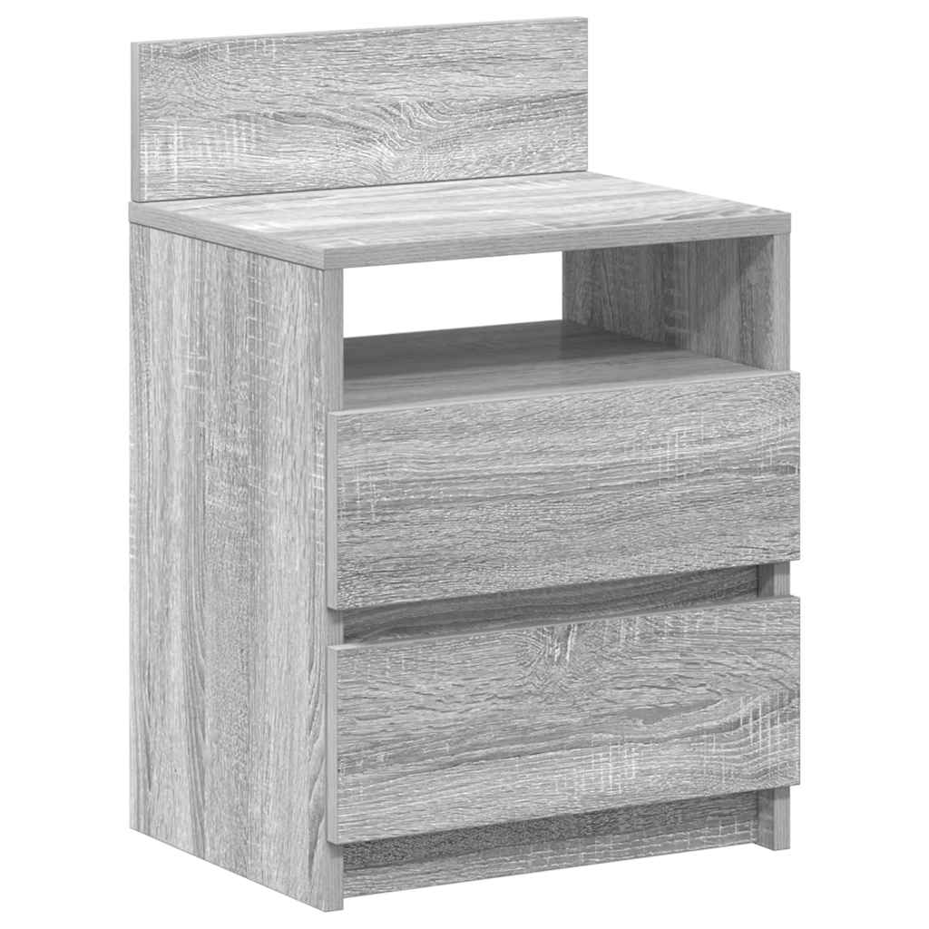 Nightstands with 2 drawers, 2 pcs., gray, 40x33x60cm