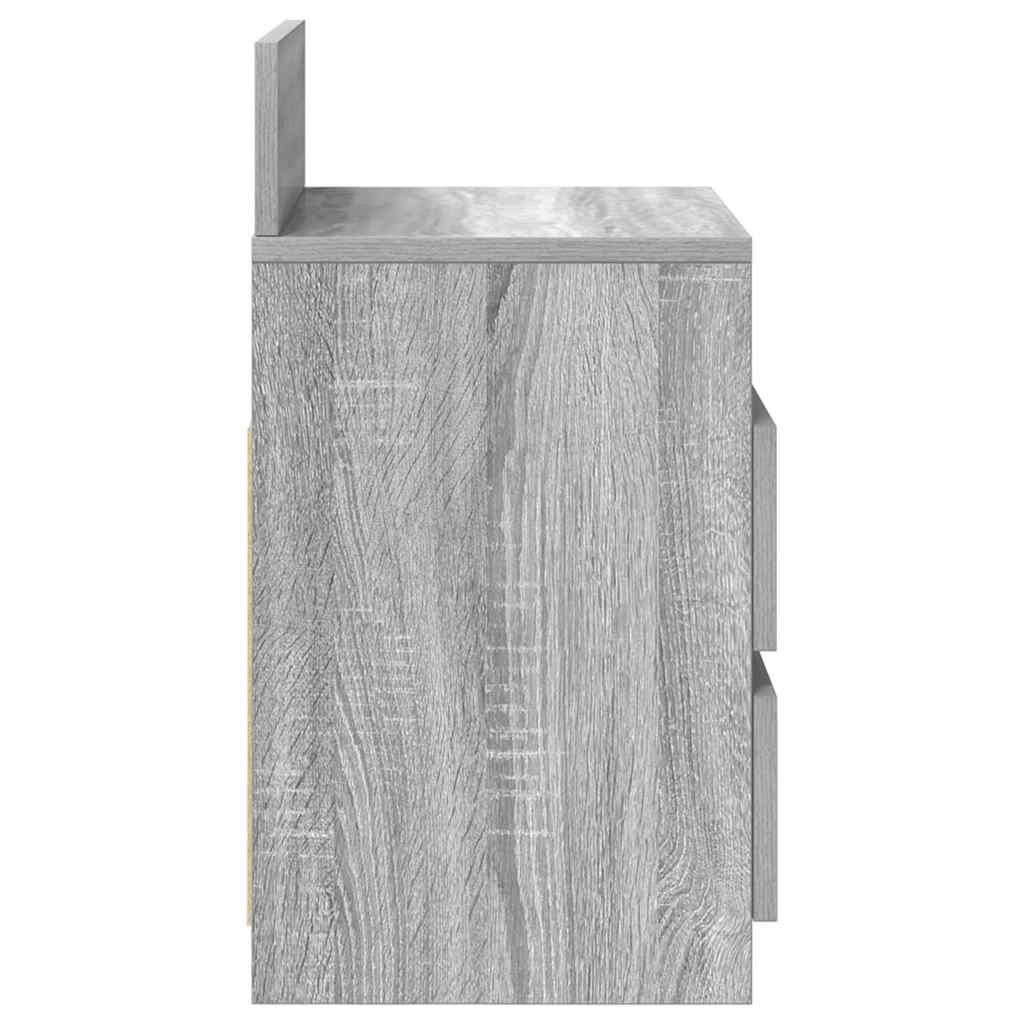 Nightstands with 2 drawers, 2 pcs., gray, 40x33x60cm