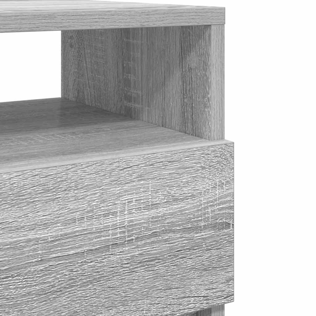 Nightstands with 2 drawers, 2 pcs., gray, 40x33x60cm