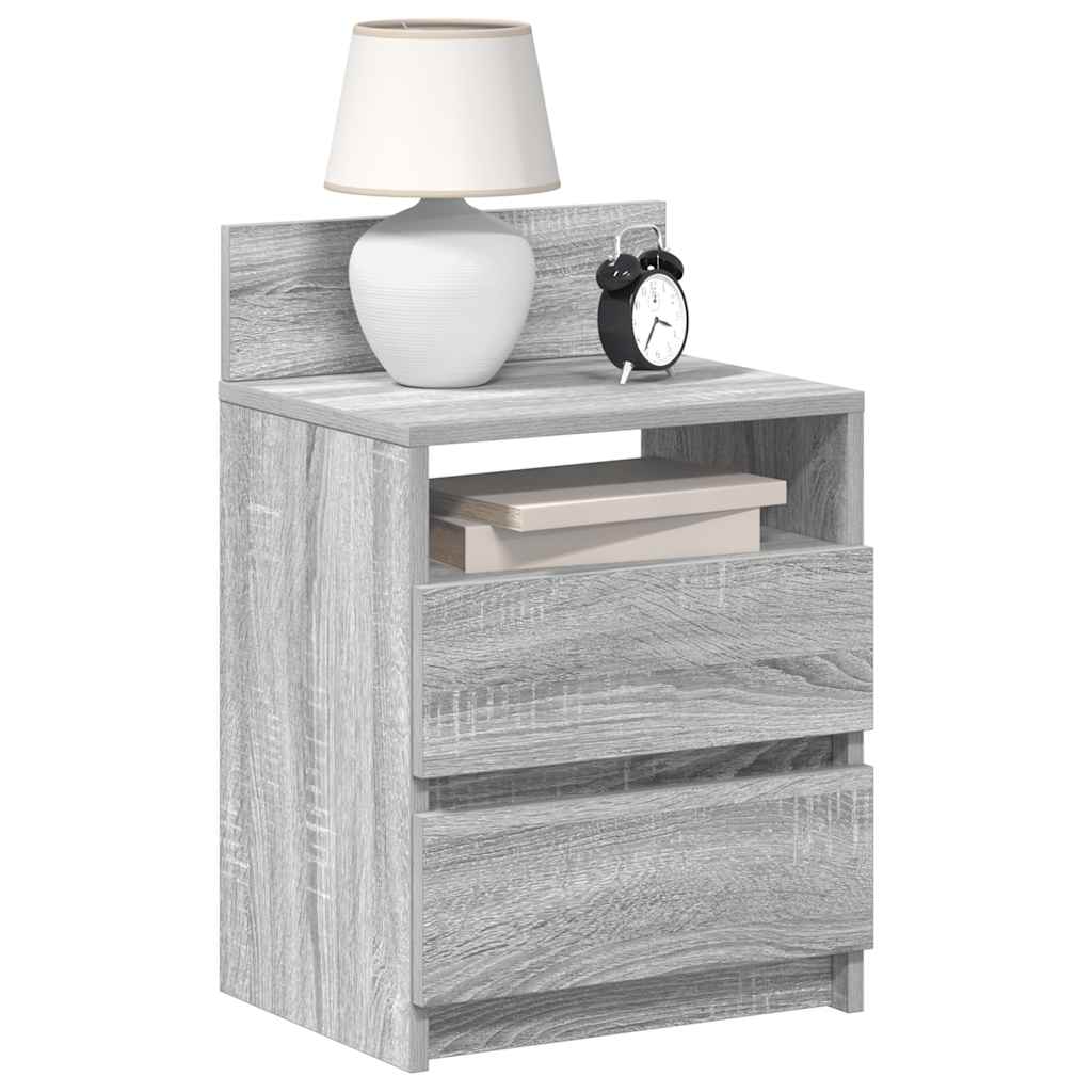 Nightstands with 2 drawers, 2 pcs., gray, 40x33x60cm