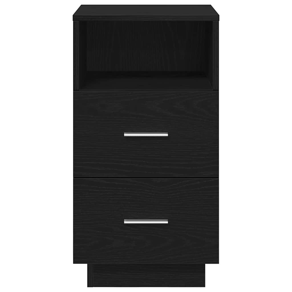 Nightstand with 2 drawers, black, 36x36x68cm