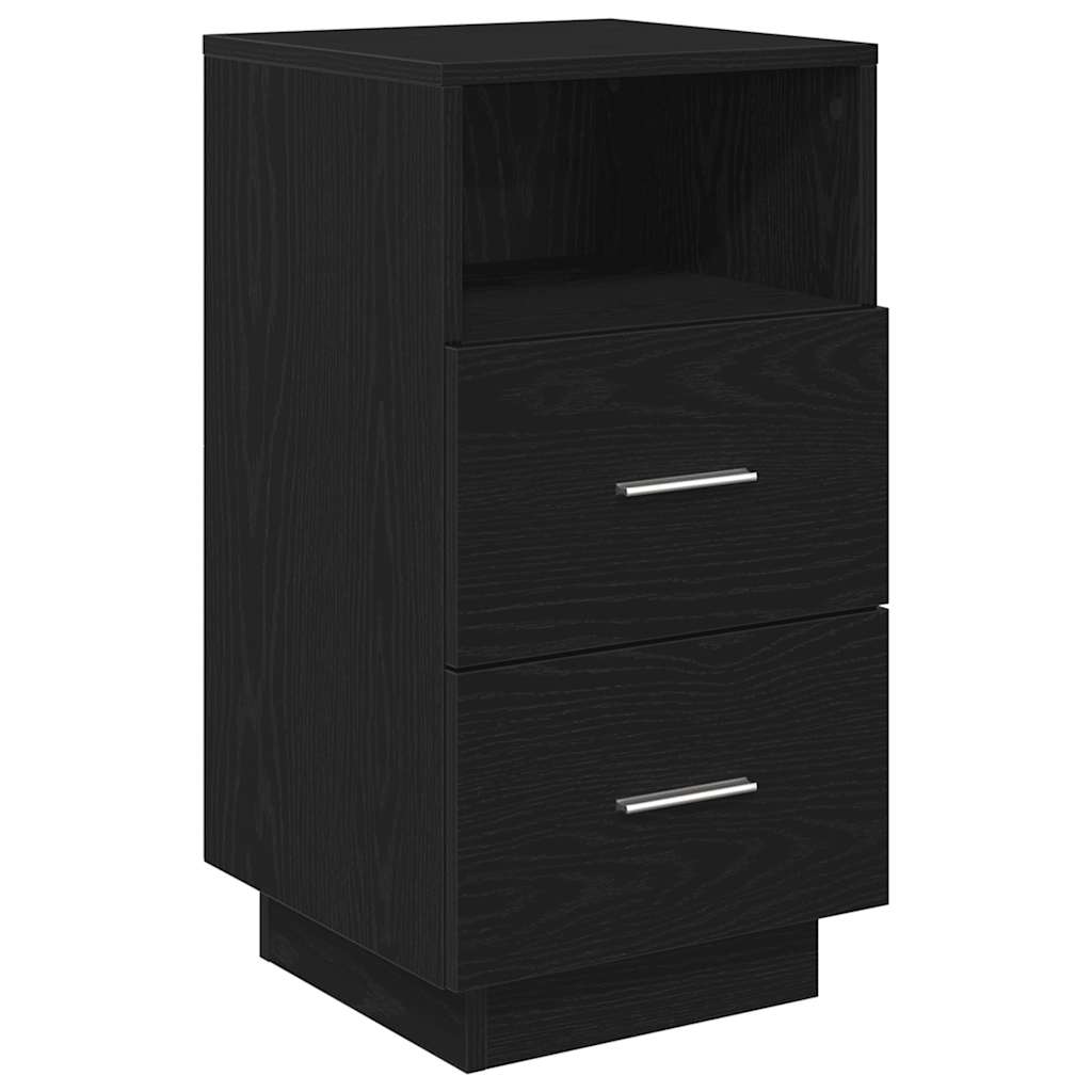 Nightstand with 2 drawers, black, 36x36x68cm