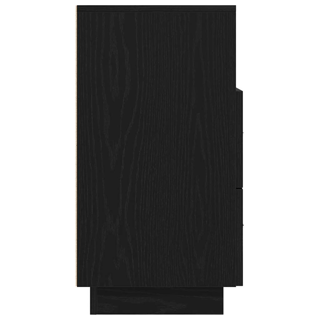 Nightstand with 2 drawers, black, 36x36x68cm