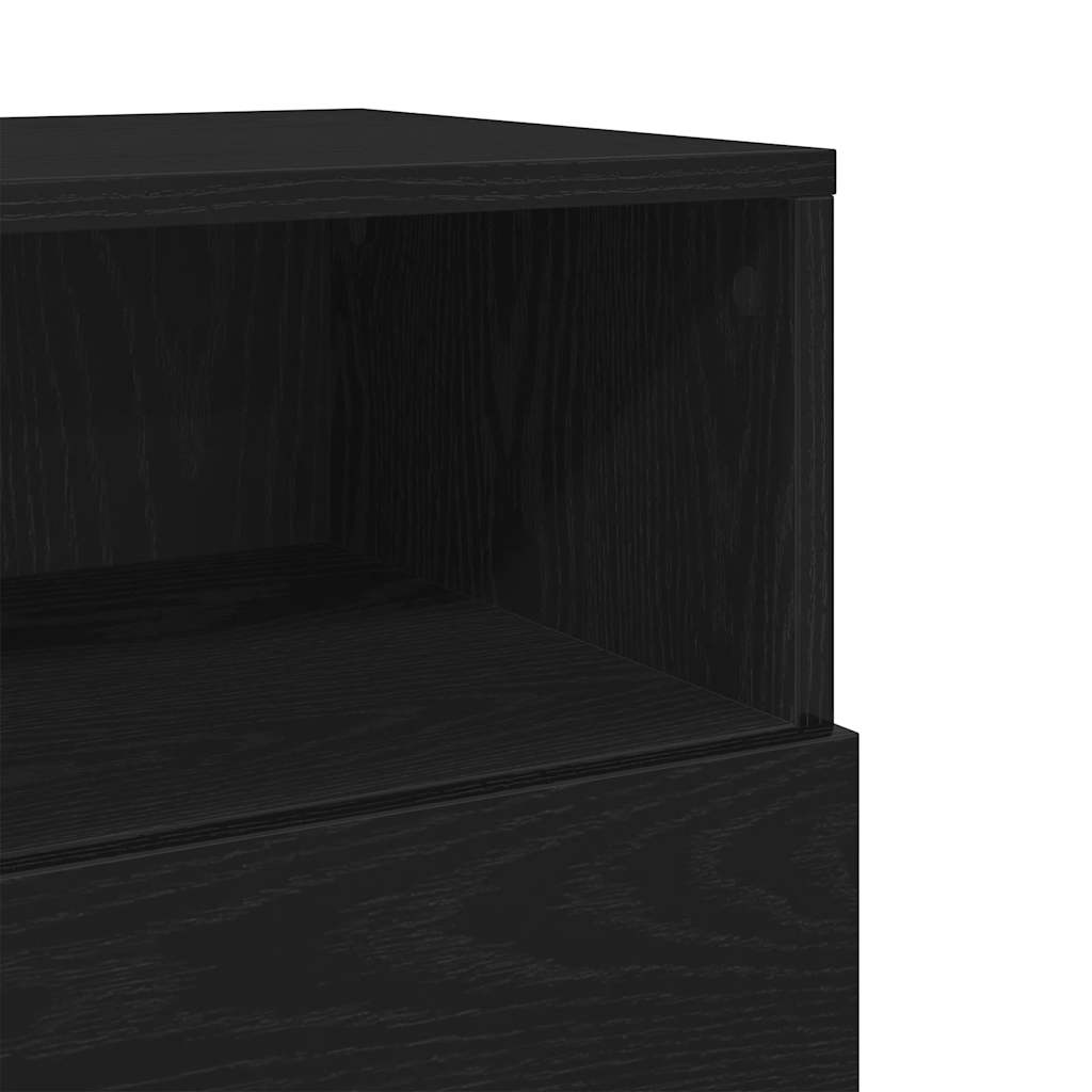 Nightstand with 2 drawers, black, 36x36x68cm
