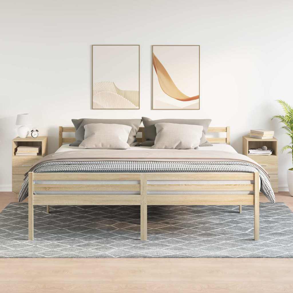Nightstand with 2 drawers, Sonoma, 36x36x68cm
