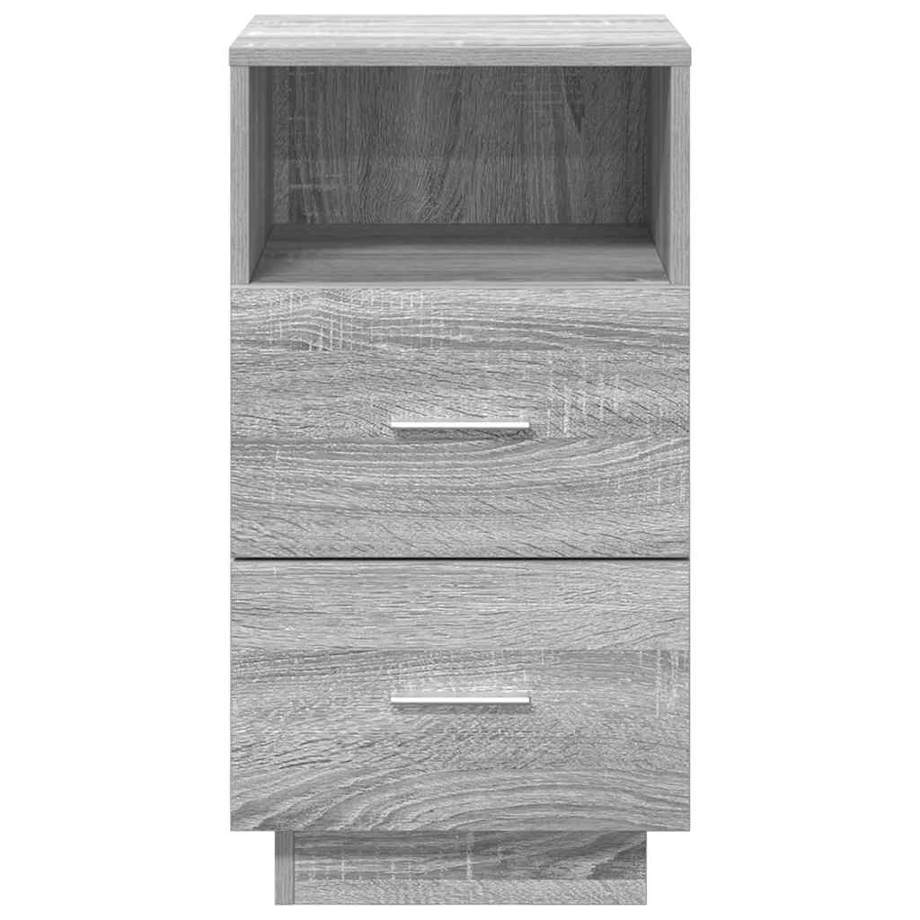 Nightstand with 2 drawers, gray, 36x36x68cm