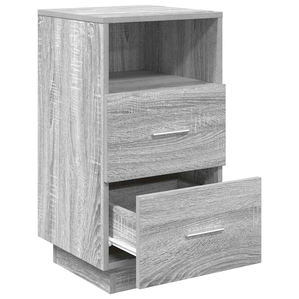 Nightstand with 2 drawers, gray, 36x36x68cm