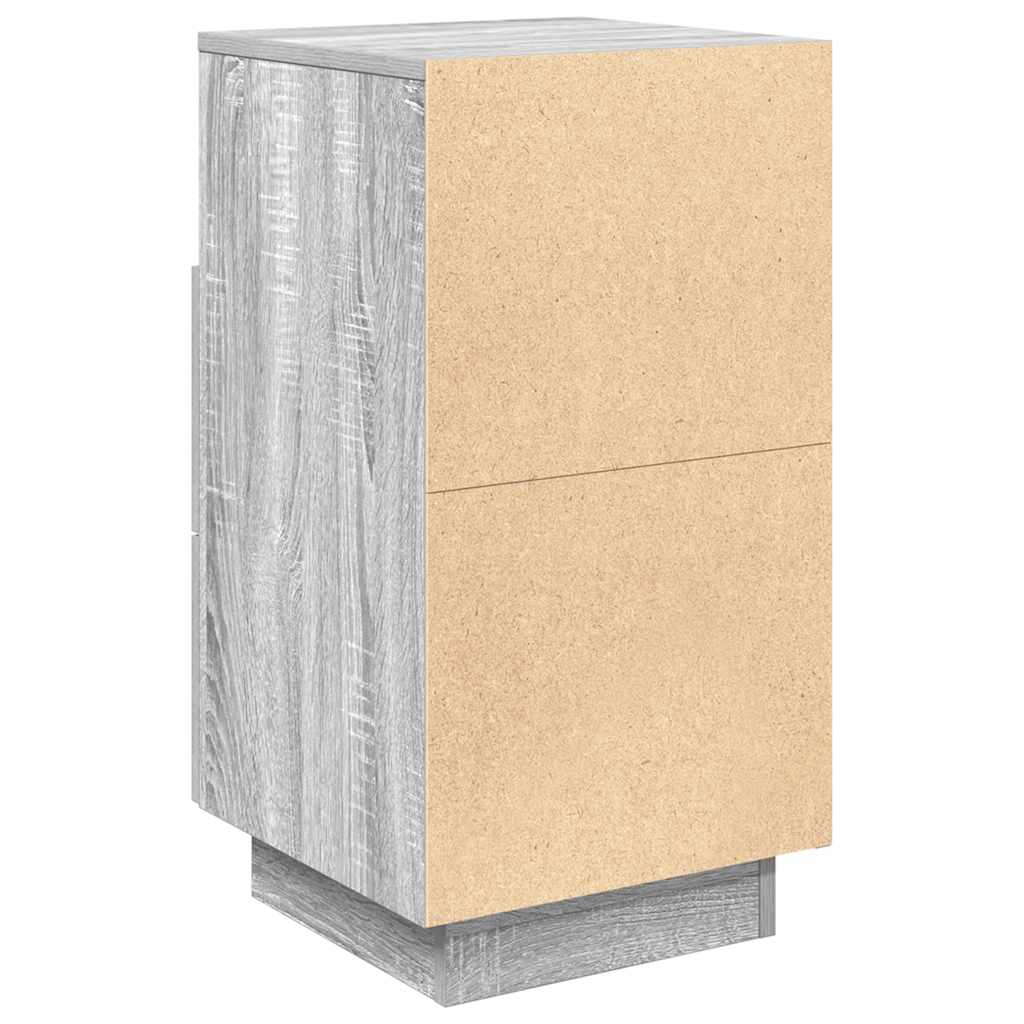 Nightstand with 2 drawers, gray, 36x36x68cm