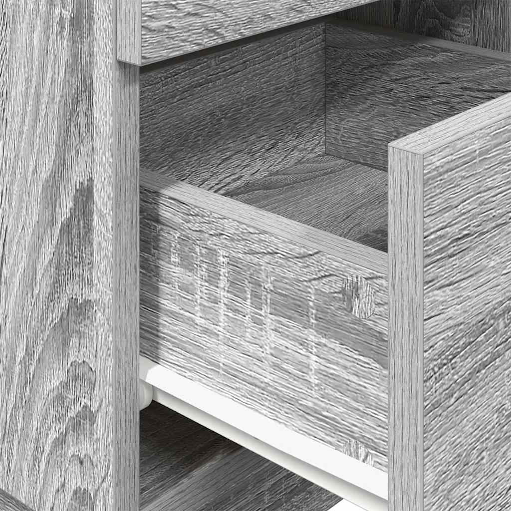 Nightstand with 2 drawers, gray, 36x36x68cm