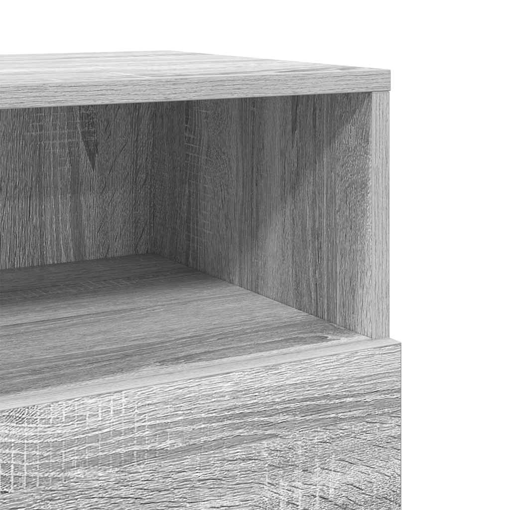 Nightstand with 2 drawers, gray, 36x36x68cm
