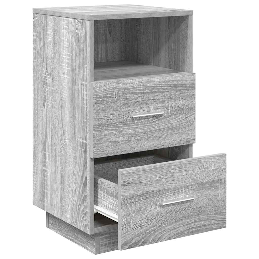 Nightstand with 2 drawers, gray, 36x36x68cm