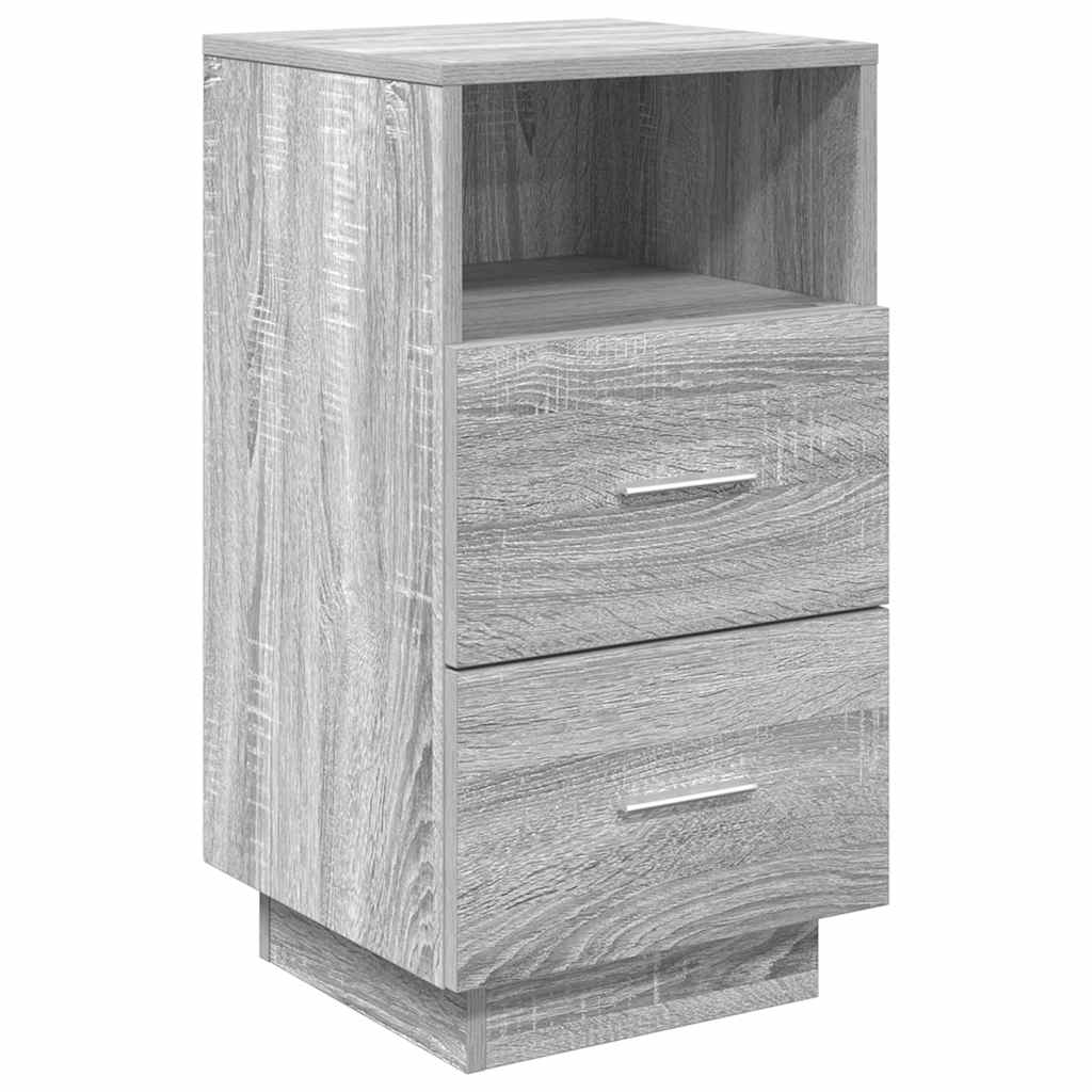 Nightstand with 2 drawers, gray, 36x36x68cm