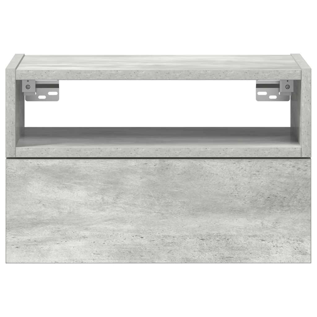 Wall-mounted nightstand, gray, 45x26x28.5cm
