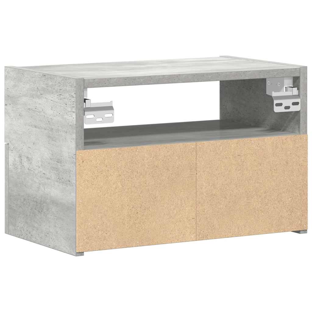Wall-mounted nightstand, gray, 45x26x28.5cm