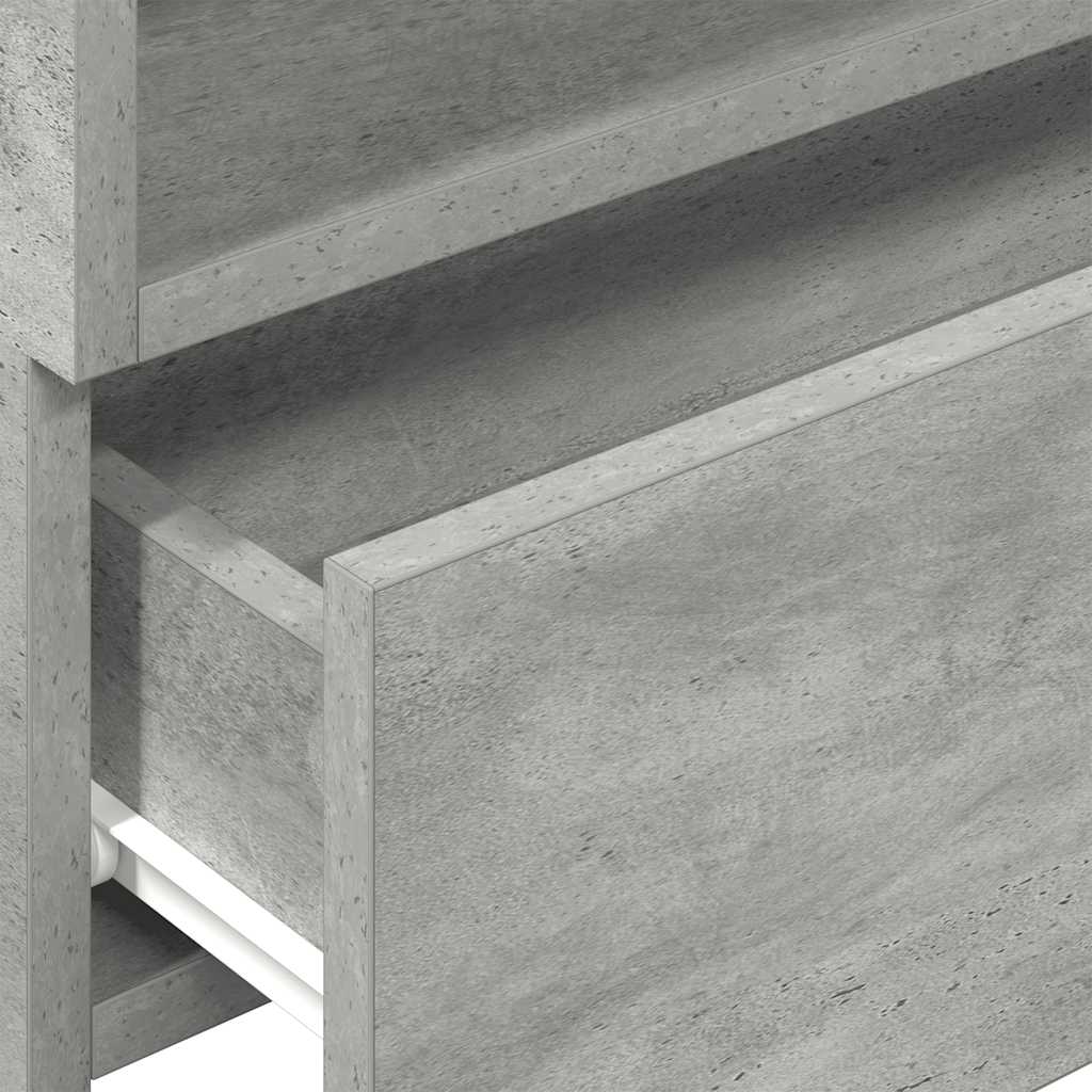 Wall-mounted nightstand, gray, 45x26x28.5cm