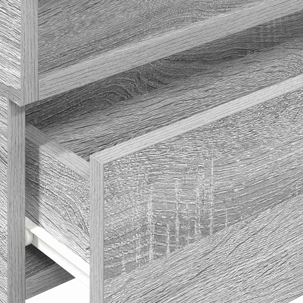 Sieninės naktinės spintelės, 2vnt., pilka, 45x26x28,5cm