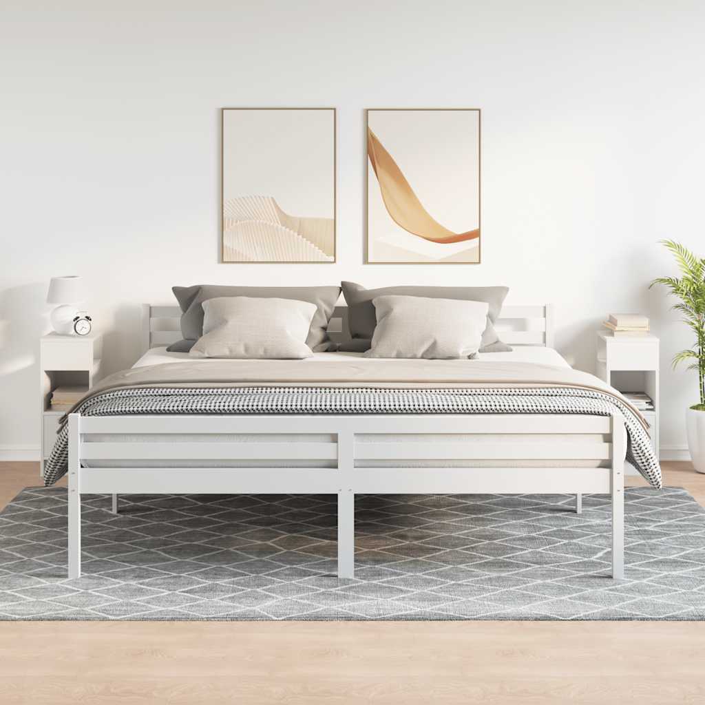 Bedside cabinets with drawers, 2 pcs., white, 25x31x66cm