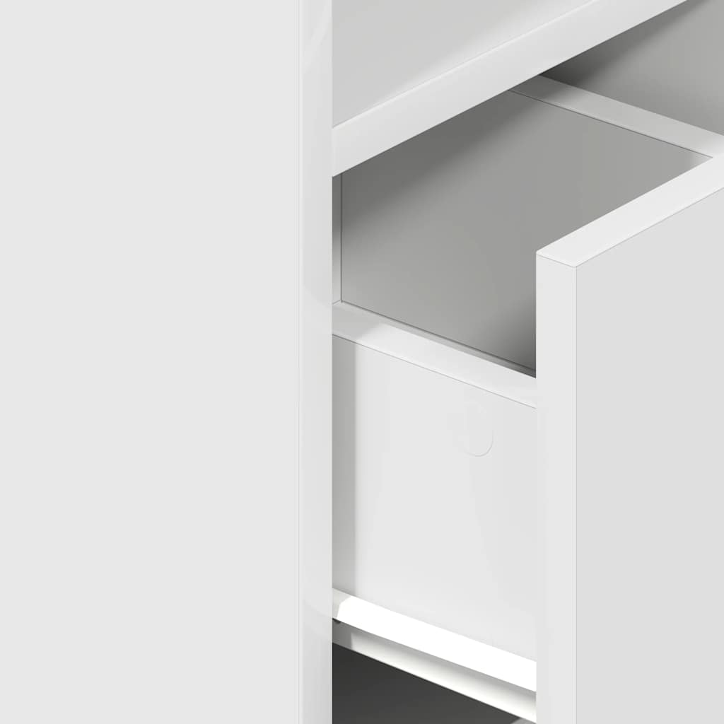 Bedside cabinets with drawers, 2 pcs., white, 25x31x66cm