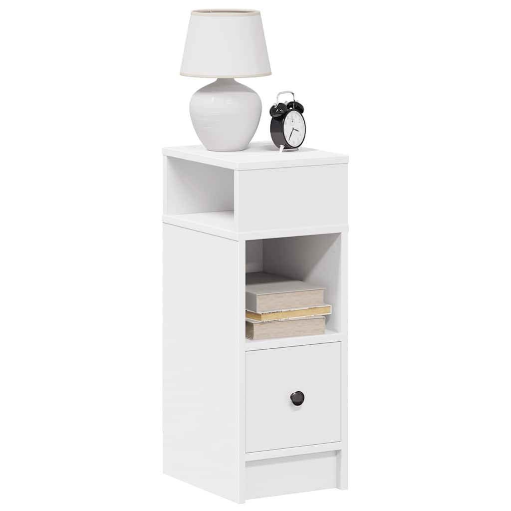 Bedside cabinets with drawers, 2 pcs., white, 25x31x66cm