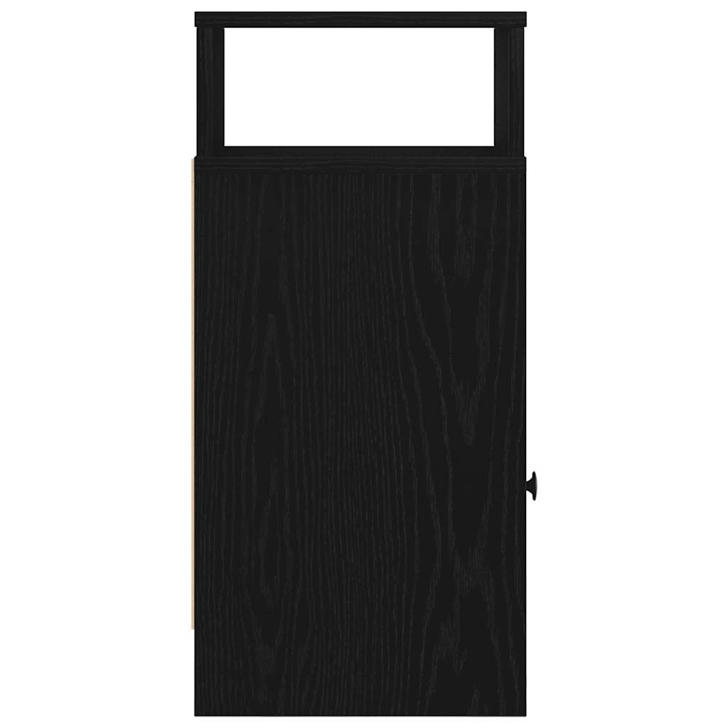 Bedside cabinet with drawer, black 25x31x66cm