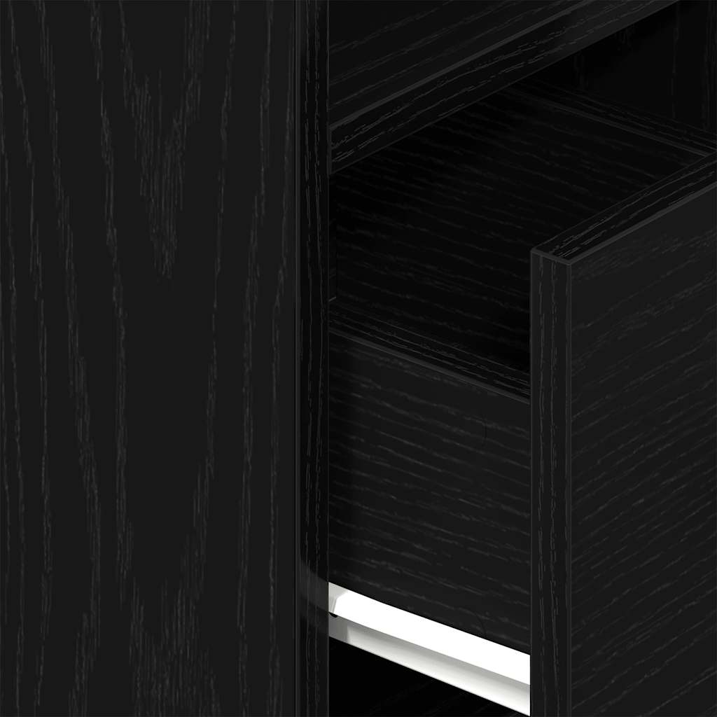Bedside cabinet with drawer, black 25x31x66cm
