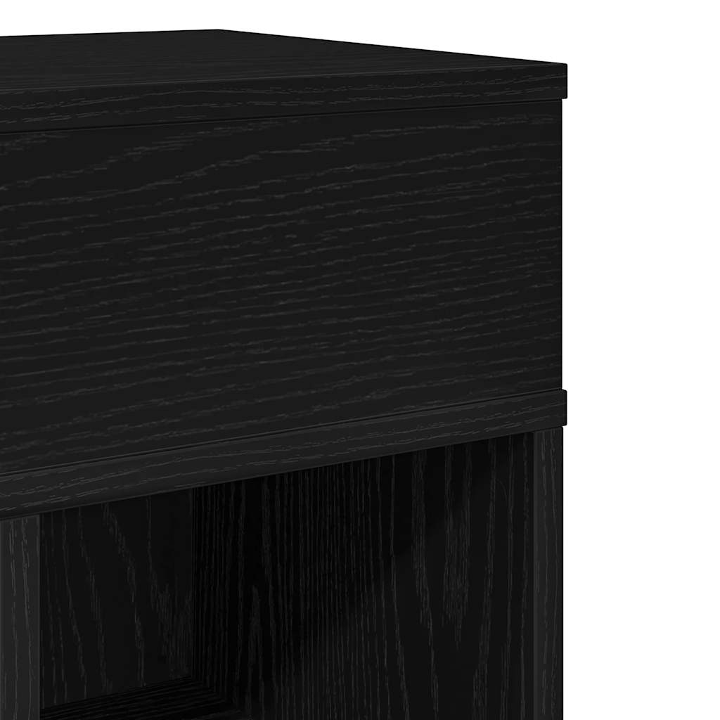 Bedside cabinet with drawer, black 25x31x66cm