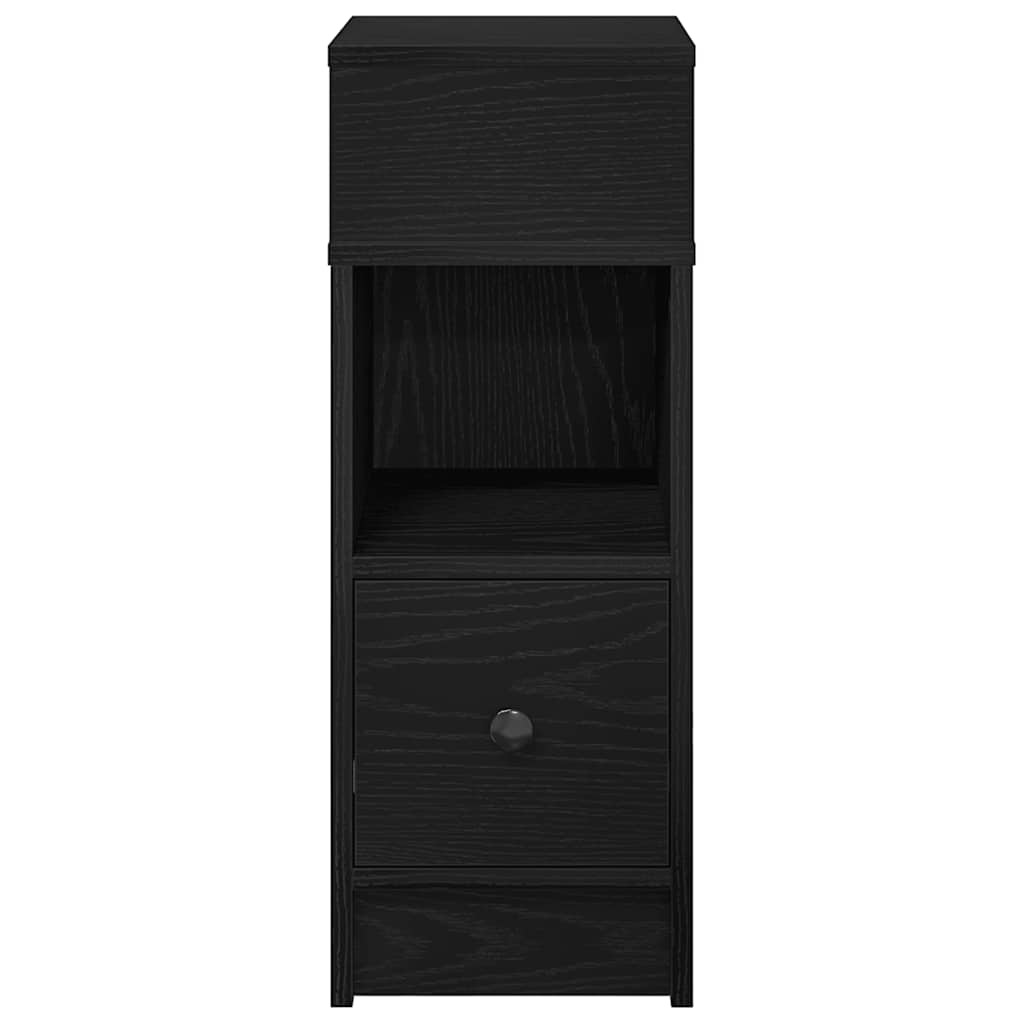 Nightstands with drawers, 2 pcs., black, 25x31x66cm