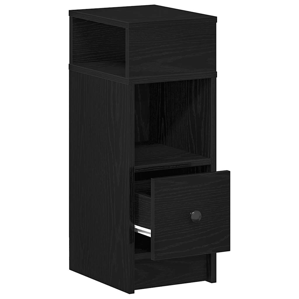Nightstands with drawers, 2 pcs., black, 25x31x66cm