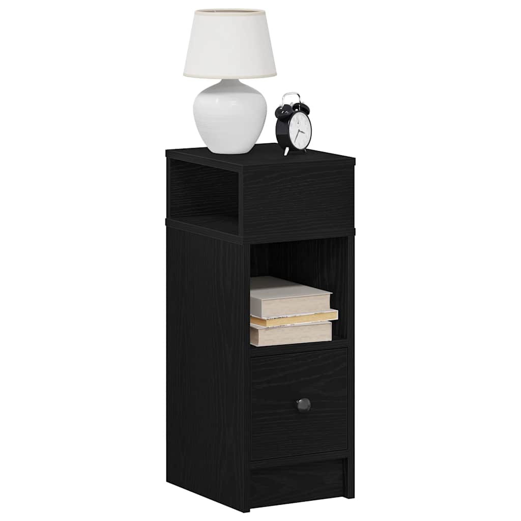 Nightstands with drawers, 2 pcs., black, 25x31x66cm
