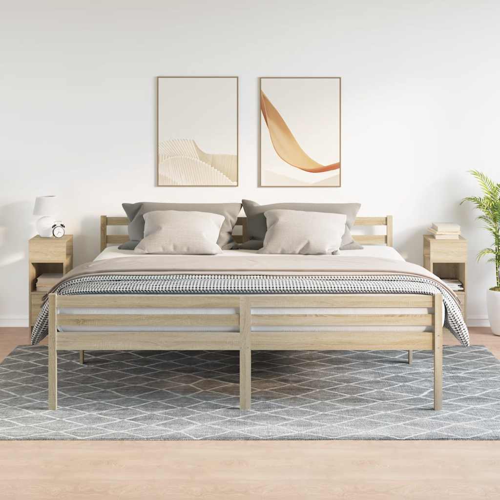 Nightstands with drawers, 2 pcs., sonoma, 25x31x66cm