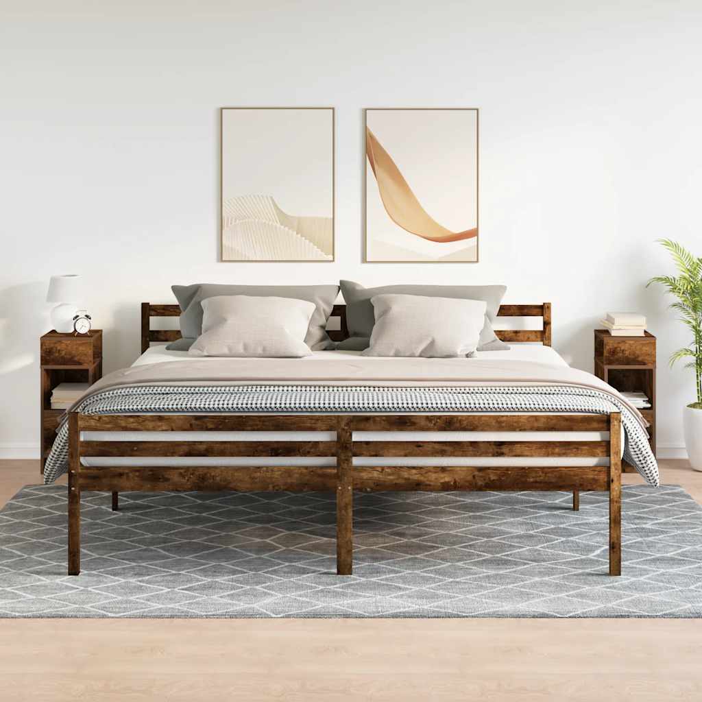 Bedside tables with drawers, 2 pcs., smoky, 25x31x66cm
