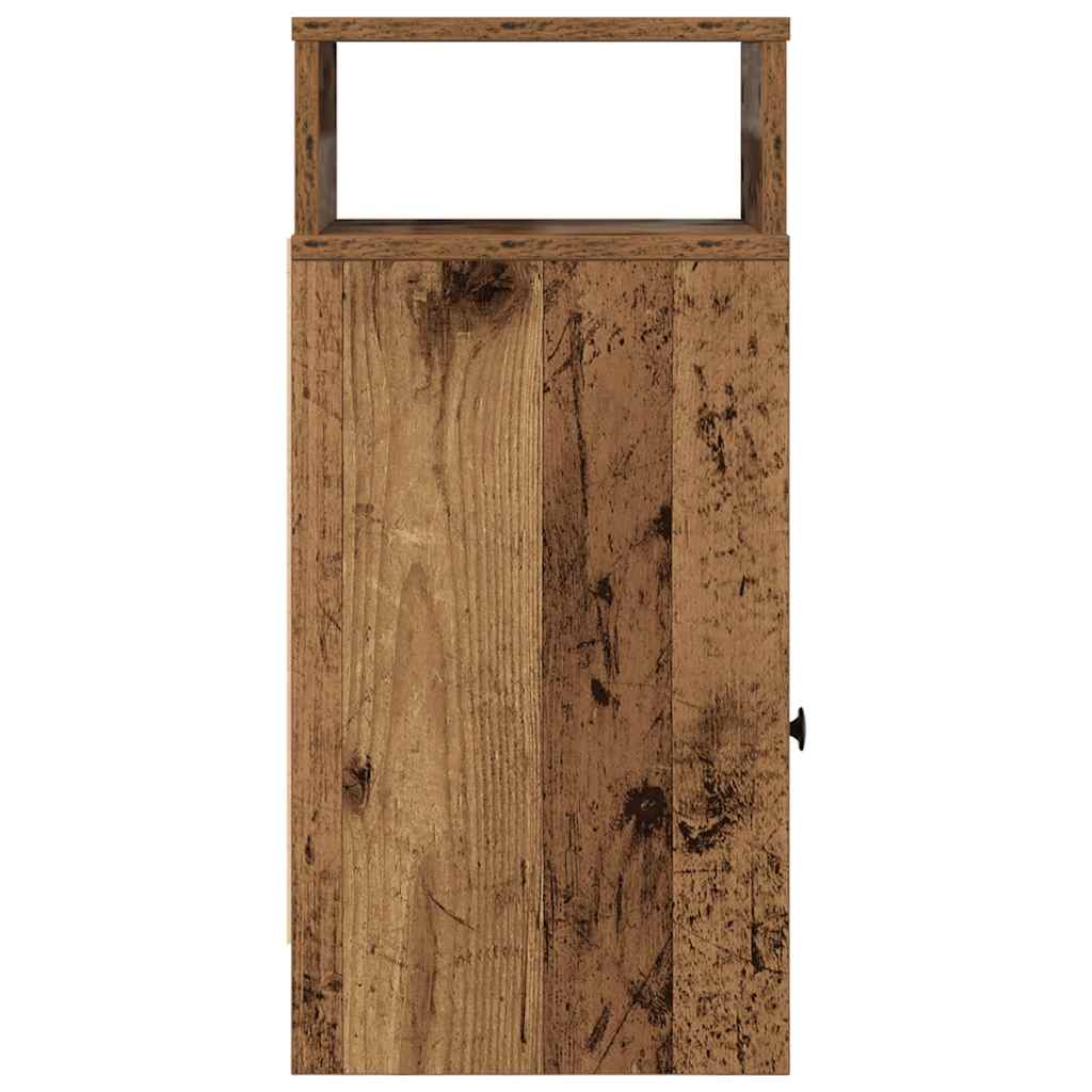 Nightstand with drawer, distressed wood, 25x31x66cm