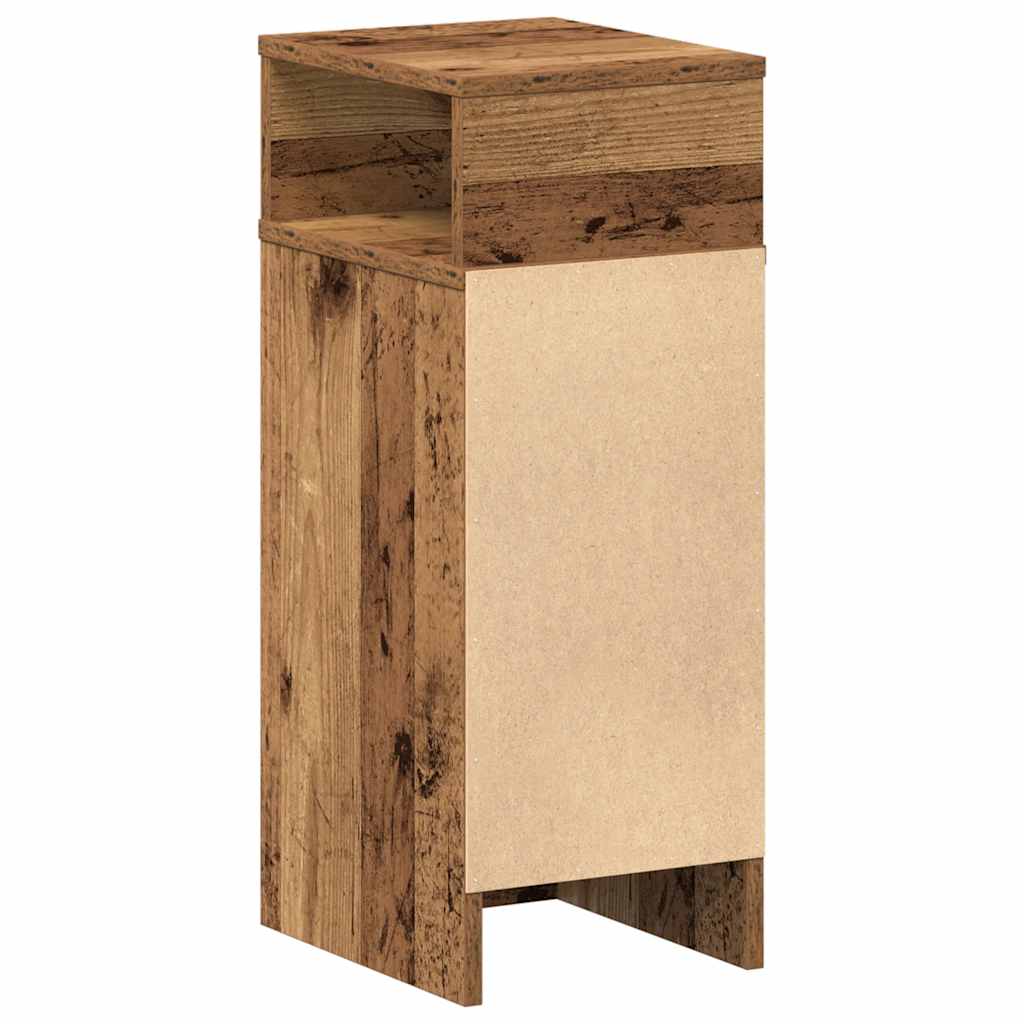 Nightstand with drawer, distressed wood, 25x31x66cm