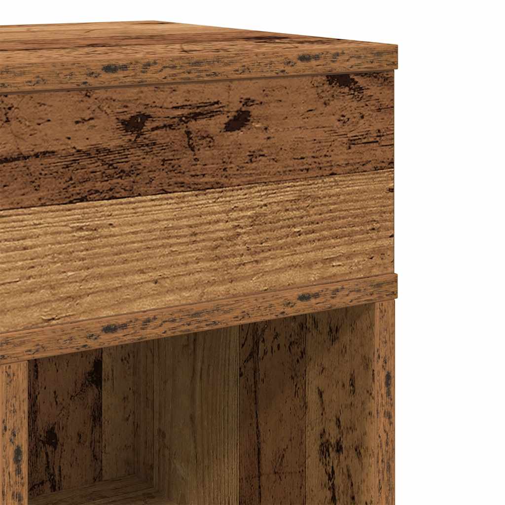 Nightstand with drawer, distressed wood, 25x31x66cm