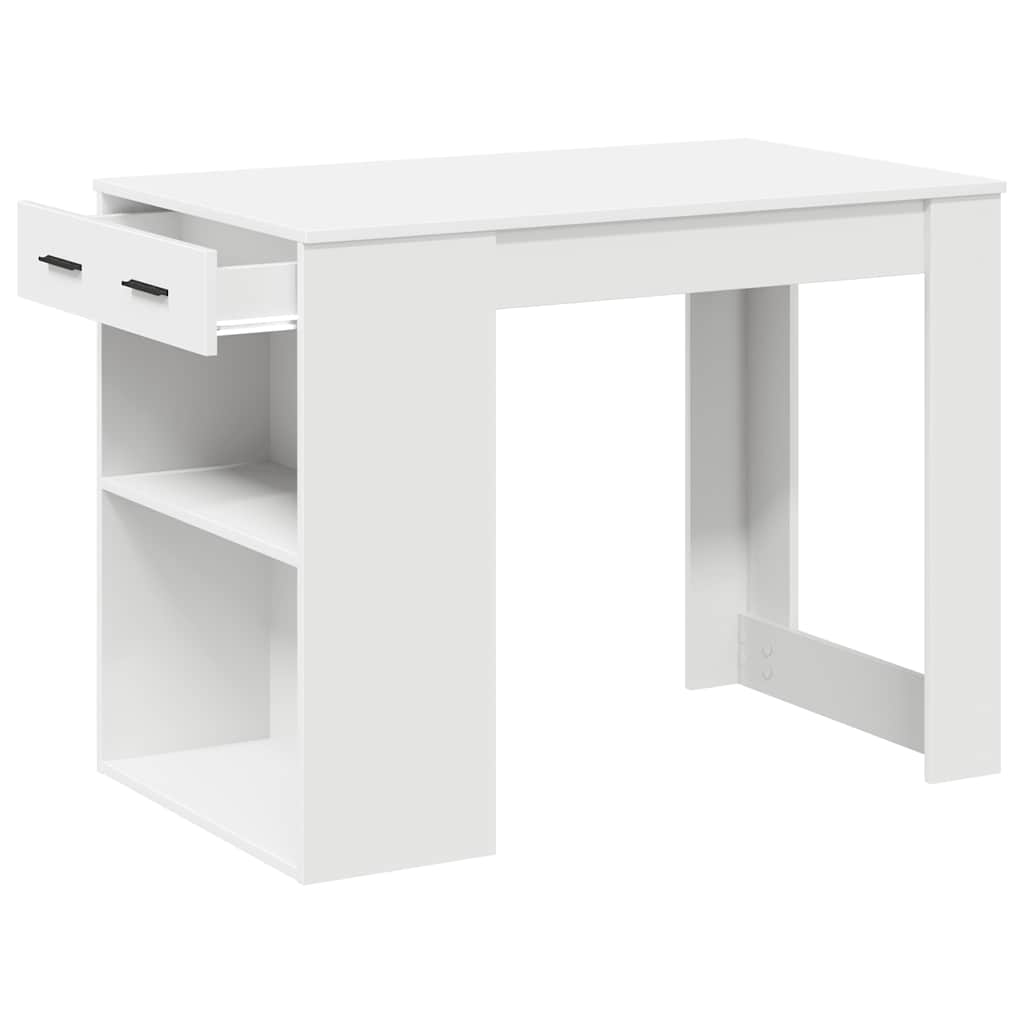 Rakstāmgalds ar atvilktni/plauktu, balts, 102x62x77,5cm