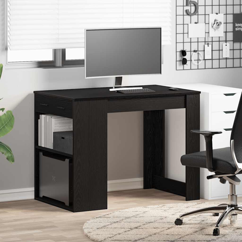 Desk with drawer/shelf, oak, 102x62x77.5cm
