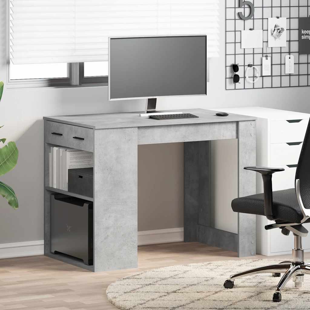 Desk with drawer/shelf, gray, 102x62x77.5cm