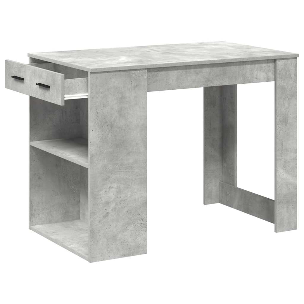 Desk with drawer/shelf, gray, 102x62x77.5cm