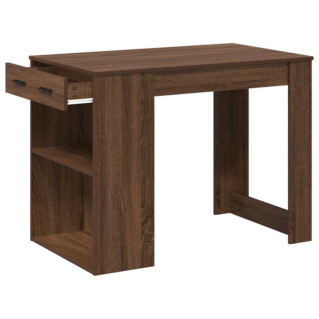 Desk with drawer/shelf, brown, 102x62x77.5cm