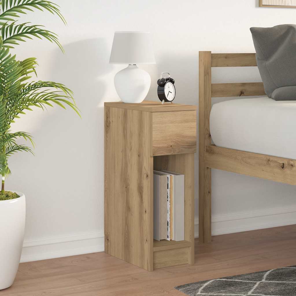 Bedside table with a drawer, artisan oak, 20x36x60cm