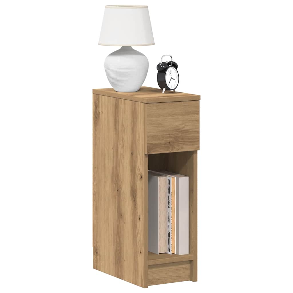 Bedside table with a drawer, artisan oak, 20x36x60cm